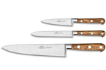 Coffret 3 couteaux SABATIER Provençao 100% forgés manches olivier