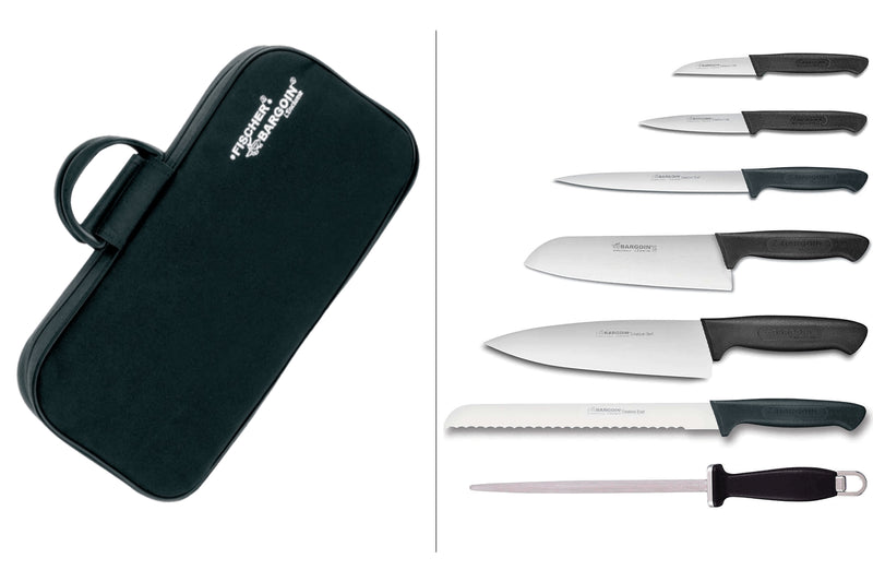 Mallette 6 couteaux + 1 fusil Diamant Bargoin Creative Chef