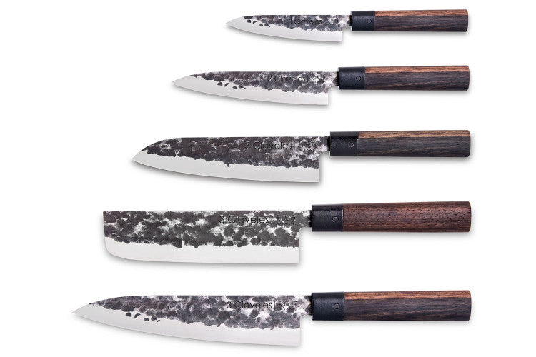 Set de 5 couteaux de cuisine 3 Claveles Osaka forgés main style japonais