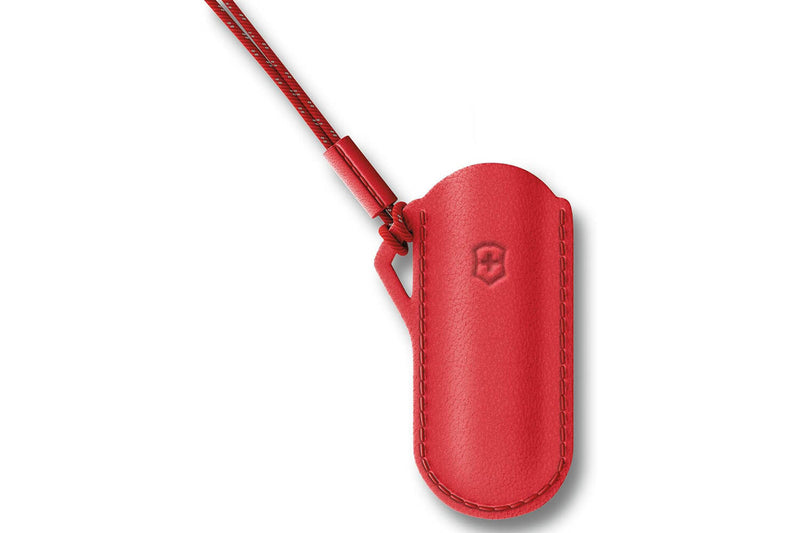 Etui cuir rouge Victorinox Style Icon pour couteaux suisses 7cm