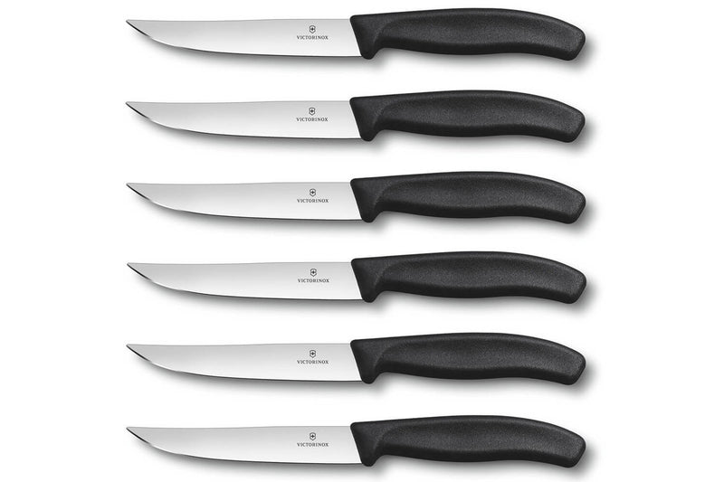 Set de 6 Couteaux à steak Victorinox lame 12cm manche noir