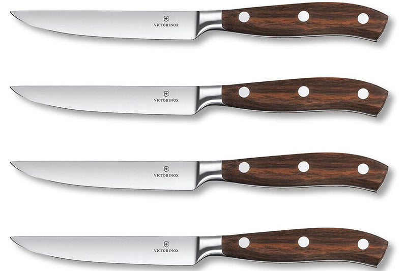 Coffret 4 couteaux à steak Victorinox Grand Maître Wood forgés 12cm manche en érable