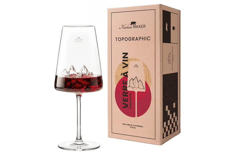 Coffret verre à vin Alaskan Maker Topographic Tre Cime di Lavaredo