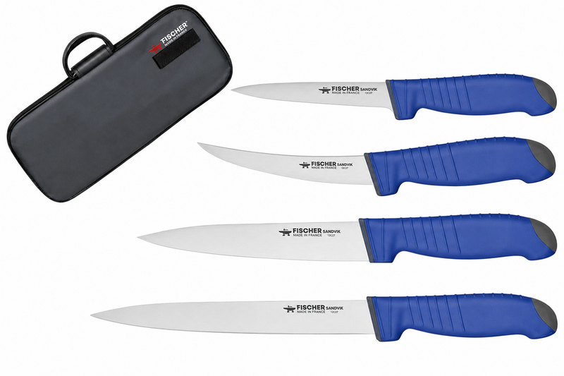 Mallette de boucher 4 couteaux FISCHER acier sandvik SWE-STEEL