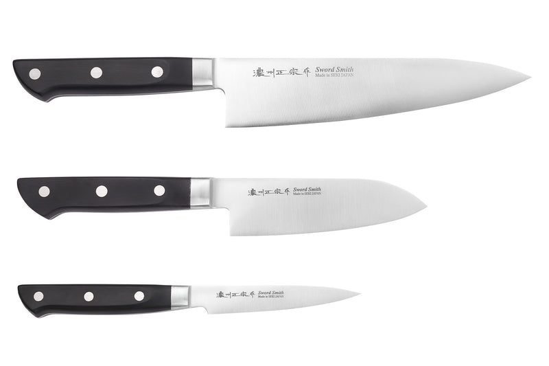 Coffret 3 couteaux japonais Satake Cutlery ABS chef + santoku + office