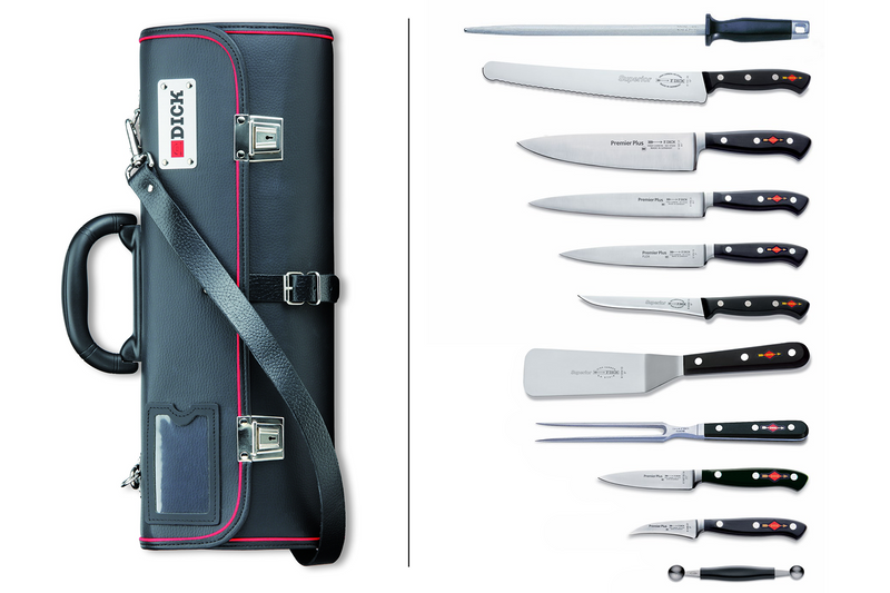 Trousse de chef simili-cuir DICK 11 pièces haut de gamme