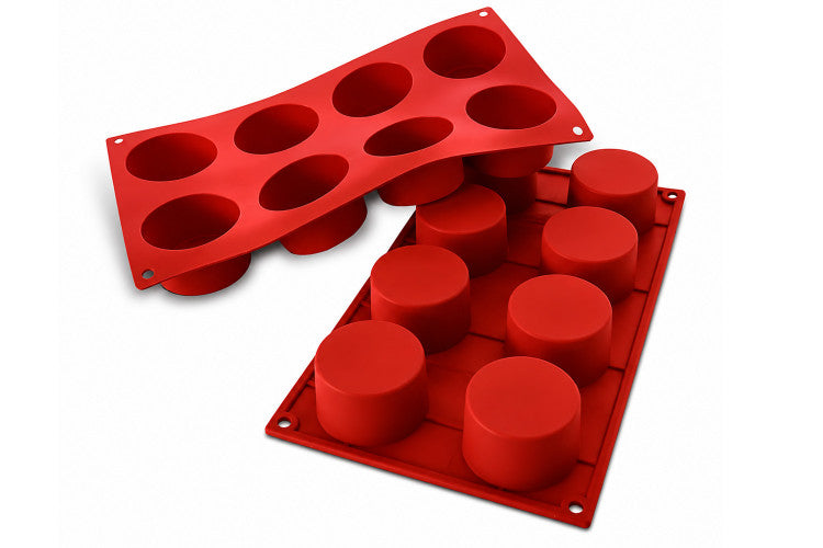 Moule en silicone professionnel Silikomart Silicon Flex 300x175mm 8 cylindres 90ml