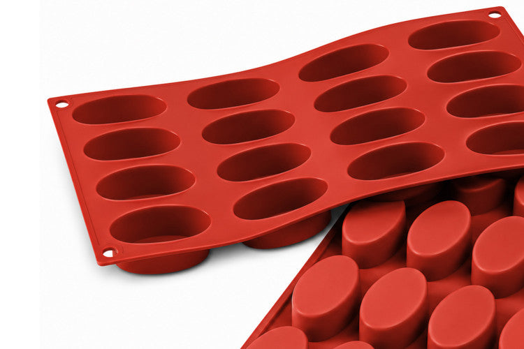 Moule en silicone professionnel Silikomart Silicon Flex 300x175mm 16 petits fours ovales
