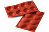 Moule en silicone professionnel Silikomart Silicon Flex 300x175mm 8 pomponnettes 6cm