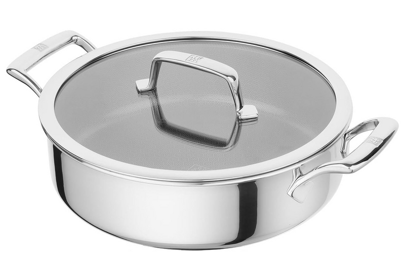 Sauteuse provençale Zwilling Peak Ceraforce® HyCoat en inox et revêtement céramique avec couvercle en verre 26cm
