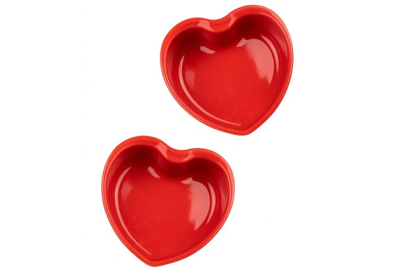 Set de 2 plats four Peugeot Appolia For You cœur rouge en céramique 13.5cm