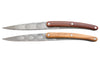 Set de 2 couteaux d'office Deejo Office Art Déco manche en bois d'olivier et bois corail 9cm