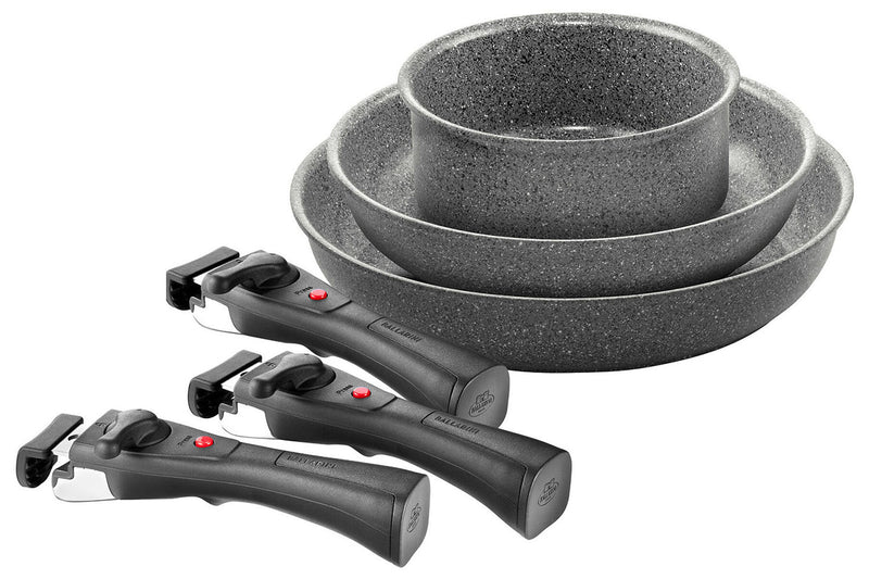 Set de cuisson 6 pièces Ballarini Torre 1 poêle 24cm + 1 poêle 28cm + 1 casserole 16cm + 3 poignées amovibles