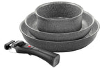Set de cuisson 4 pièces Ballarini Torre 1 poêle 24cm + 1 poêle 28cm + 1 casserole 16cm + 1 poignée amovible
