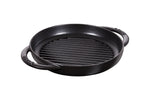 Poêle gril Staub Pure ronde en fonte émaillée noir mat - 23cm