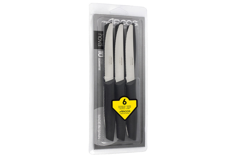 Set 6 couteaux de table Arcos lames acier NITRUM manche noir