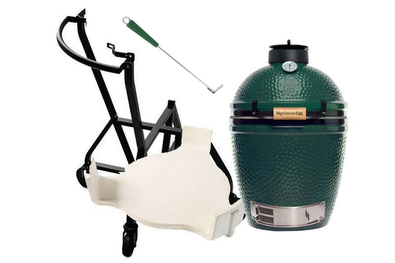 Pack Big Green Egg Medium barbecue + convEGGtor + chariot à roulettes