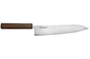 Couteau de chef japonais artisanal Wusaki Unagi AUS10 damas 24cm manche chêne