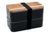 Bento Akinod 11:46 noir avec couvercle en acacia 1,4L
