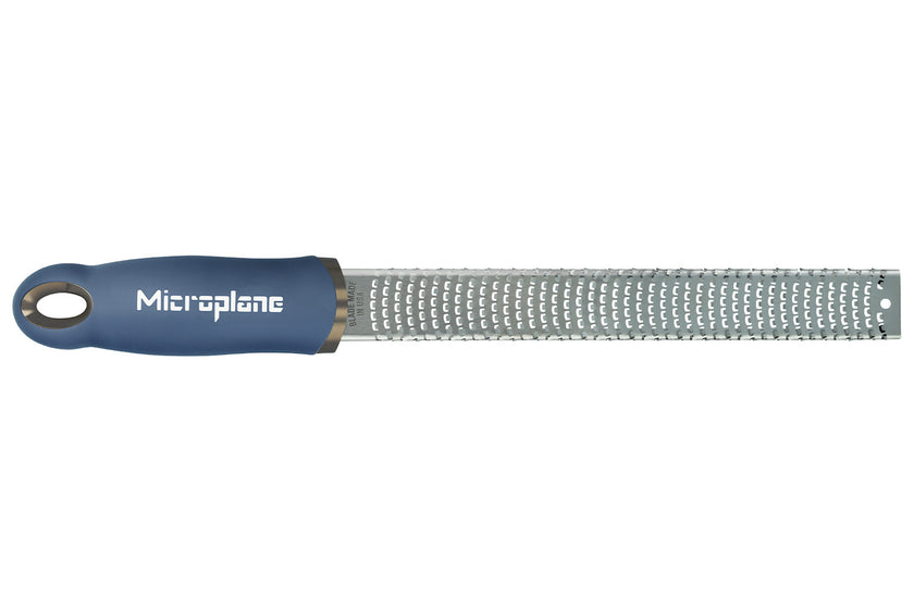 Râpe-zesteur Microplane Premium Classic Bleu Denim 20,3cm avec manche bleu denim
