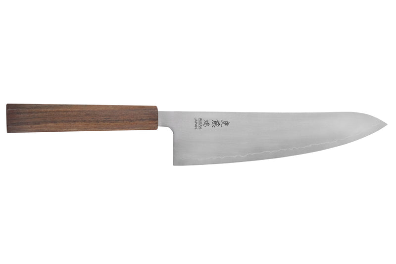 Couteau gyuto 21cm japonais artisanal Wusaki Hikari SLD manche bubinga