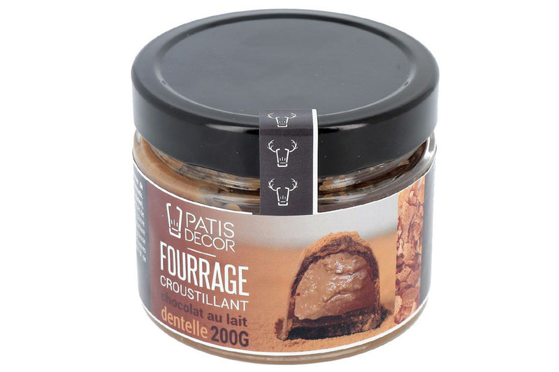 Fourrage croustillant Patisdécor au chocolat au lait et brisures de crêpes dentelles 200g