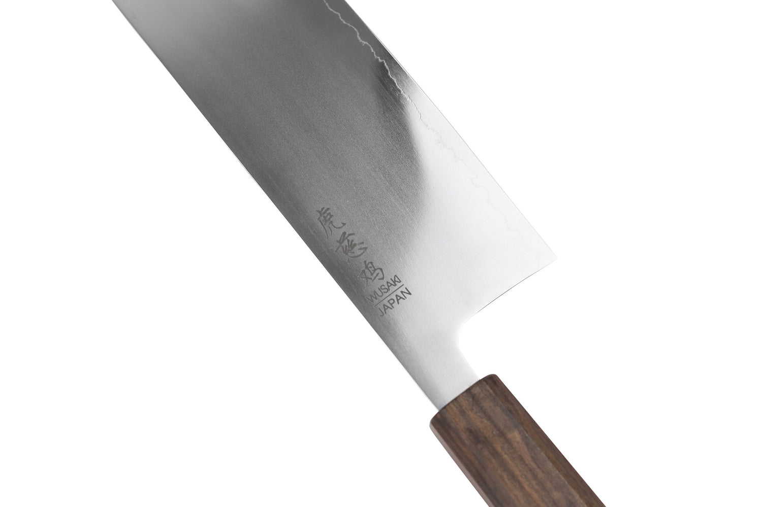 Couteau nakiri 16cm japonais artisnal Wusaki Hikari SLD manche bubinga