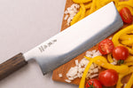 Couteau nakiri 16cm japonais artisnal Wusaki Hikari SLD manche bubinga