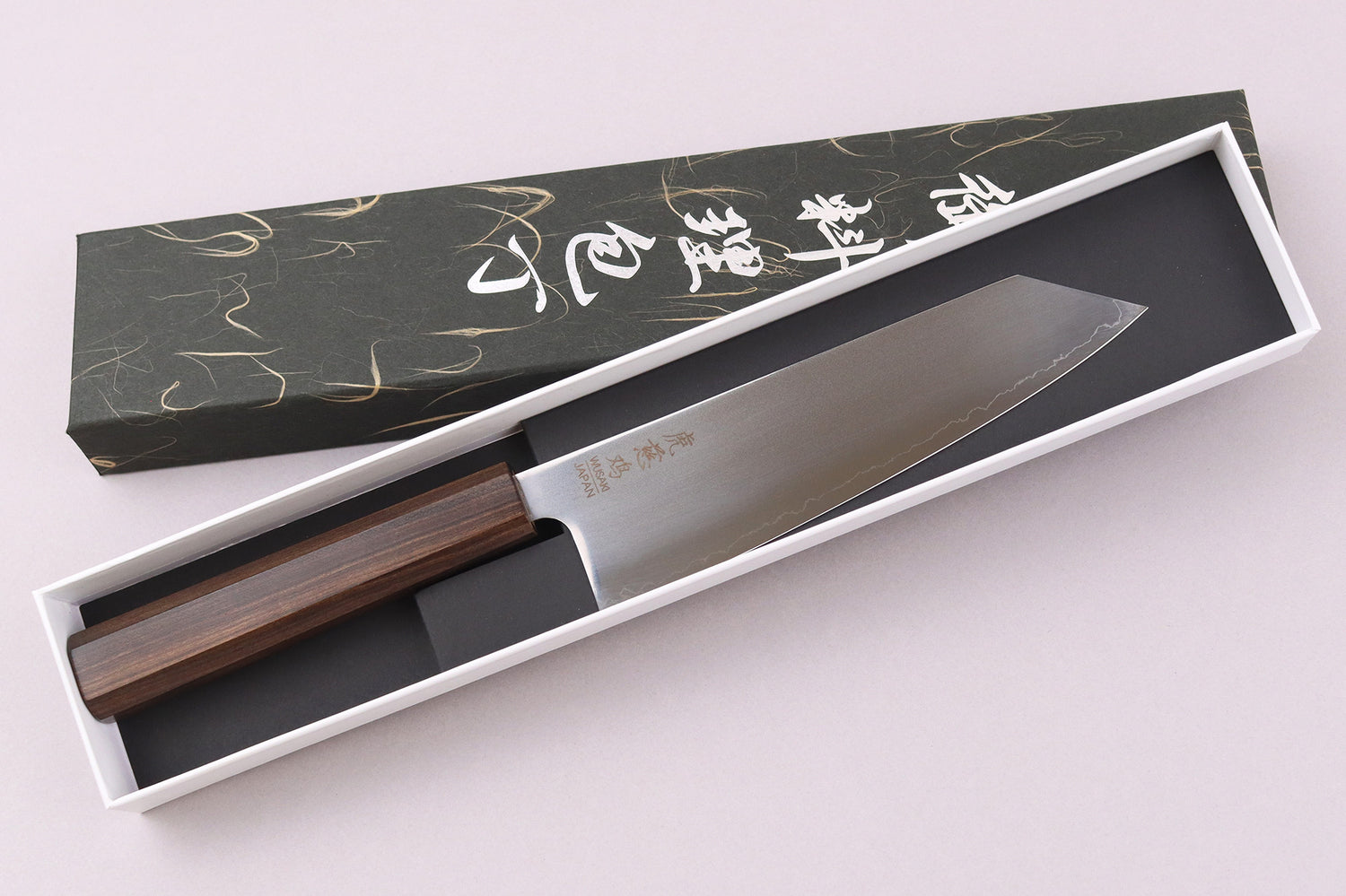 Couteau santoku kiritsuke 17,5cm japonais artisanal Wusaki Hikari SLD manche bubinga