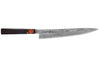 Couteau sujihiki 27cm japonais artisanal Shigeki Tanaka SG2 Kurozome Damas ébène