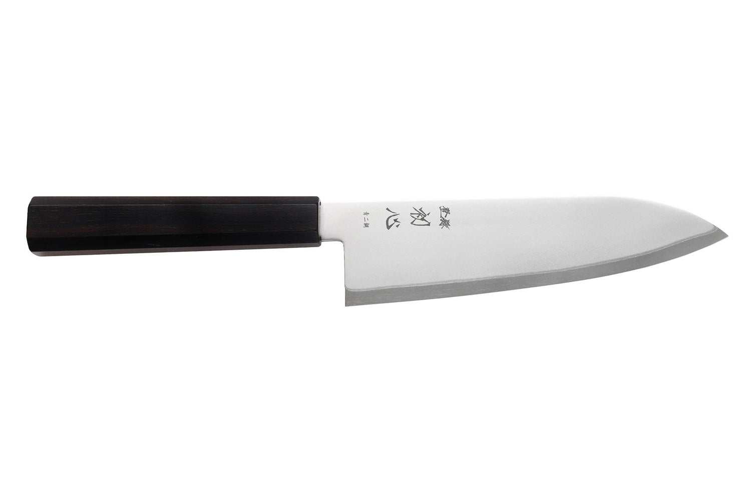 Couteau santoku 17cm japonais artisanal Hatsukokoro Kaijin BS2 ébène