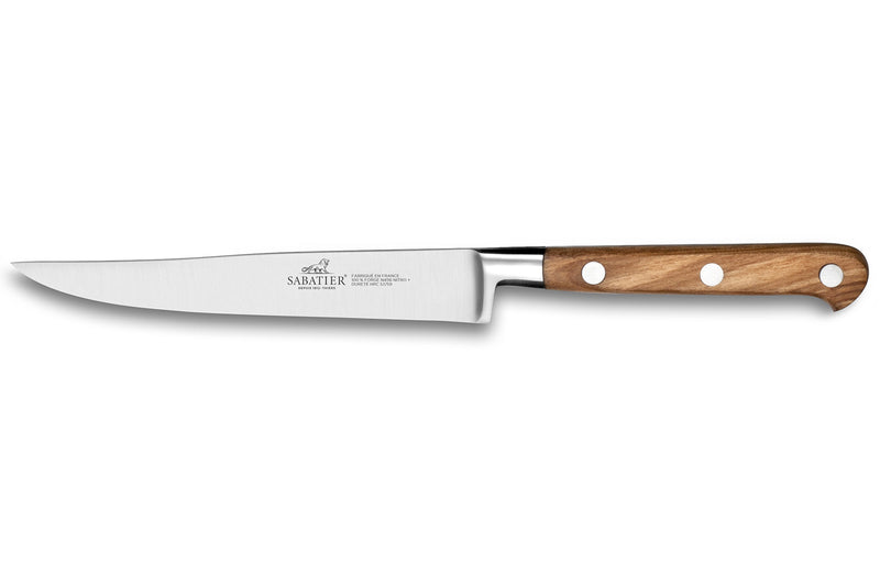 Couteau à steak SABATIER Provençao 100% forgé 13cm manche en olivier