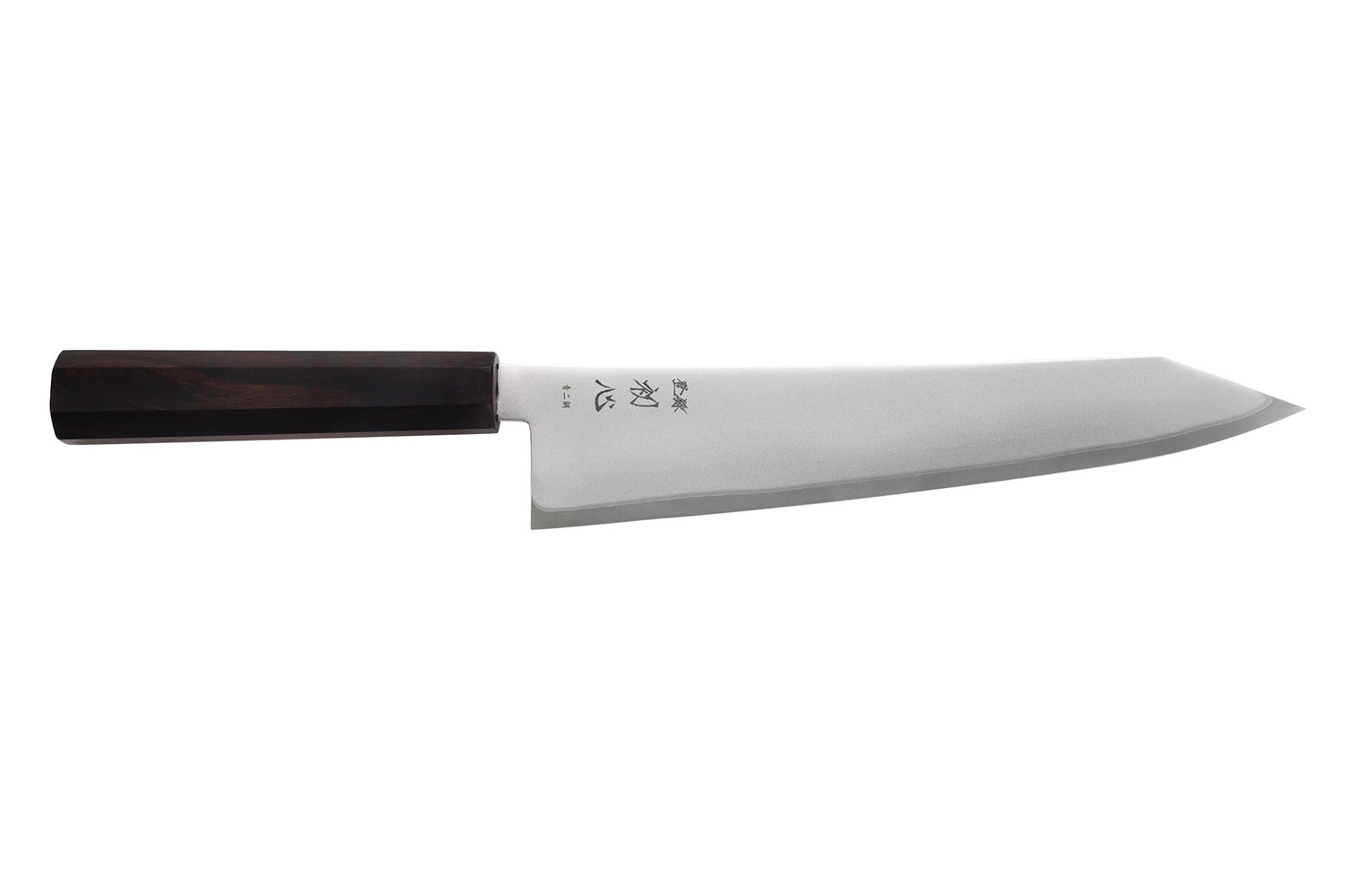 Couteau de chef gyuto kiritsuke 24cm japonais artisanal Hatsukokoro Kaijin BS2 ébène