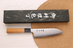 Couteau santoku 16,5cm japonais artisanal Hatsukokoro Chromax manche en teck