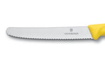 Couteau de table Victorinox SwissClassic jaune lame à dents 11cm