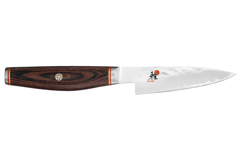 Couteau d'office japonais Miyabi 6000MCT lame martelée 9cm + manche en Pakka