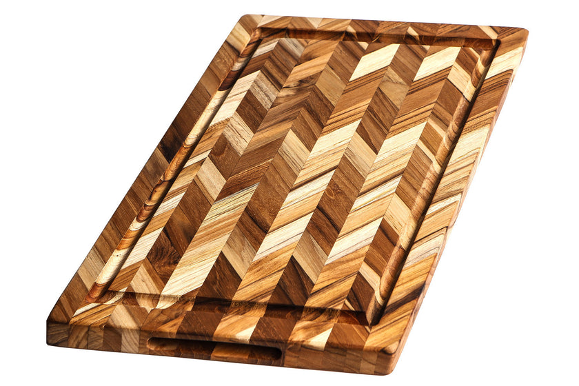 Planche à découper TeakHaus Herring en teck avec rigole 46 x 36 x 2,5 cm