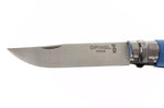 Couteau opinel Acidulé n°07 lame 8cm virole tournante manche azur + cordon