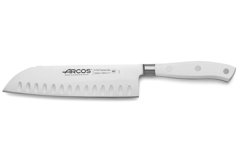 Couteau santoku forgé Riviera White Arcos lame 18cm acier NITRUM®