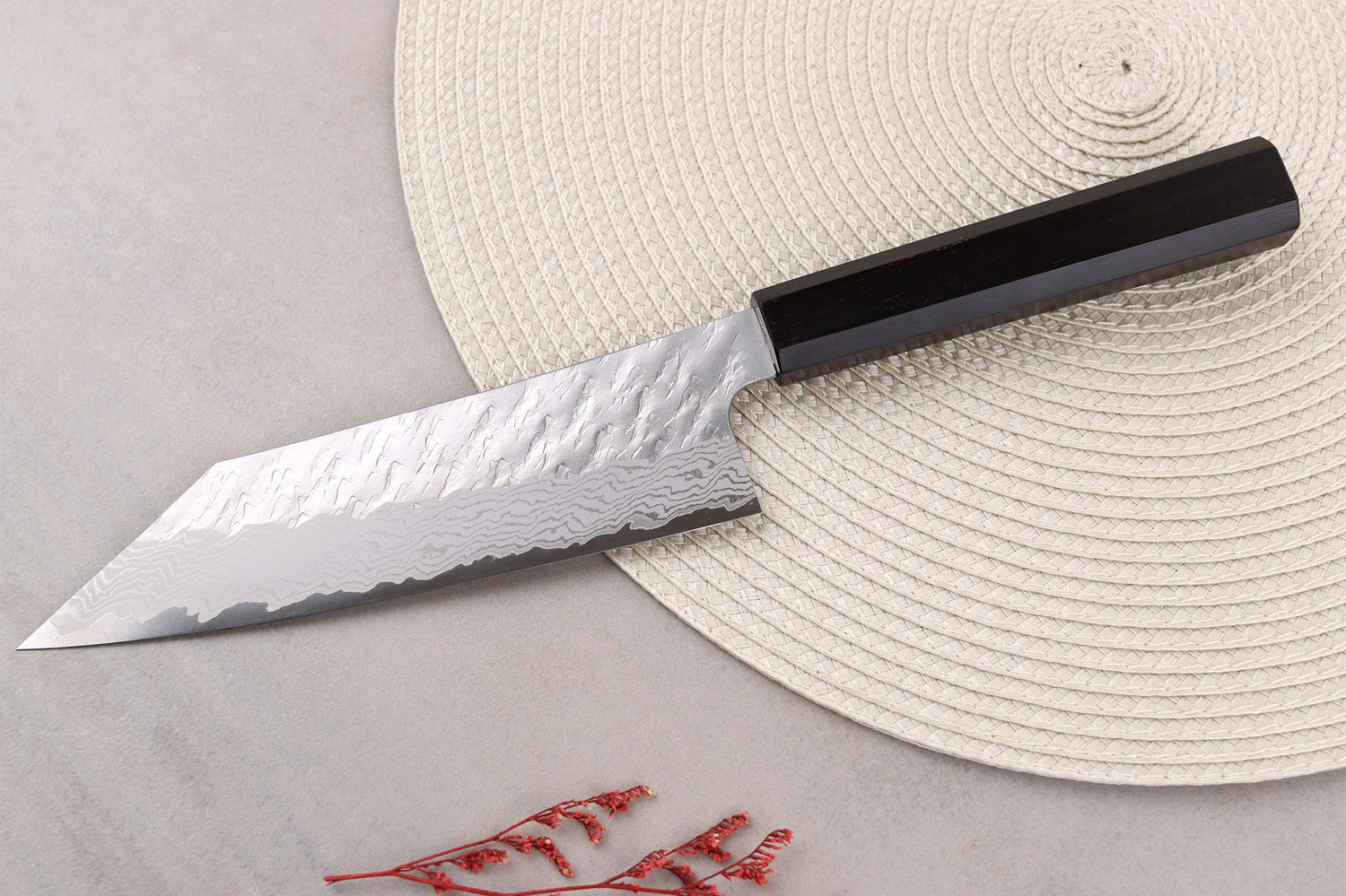 Couteau bunka 17cm japonais artisanal Nigara Hamono Tsuchime VG10 damas