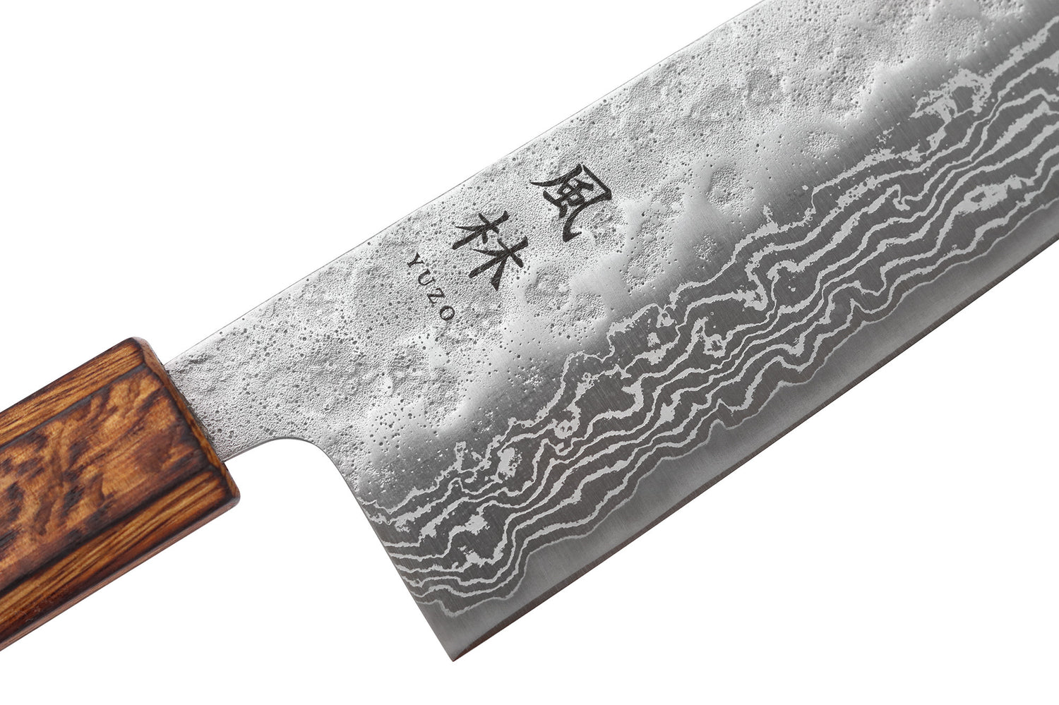 Couteau de chef 24cm japonais artisanal Yuzo Enju Damas 440C