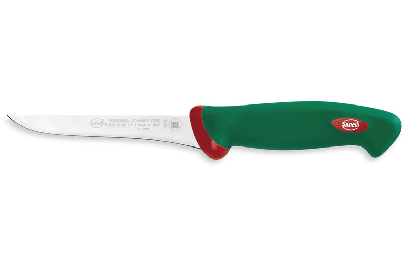 Couteau à désosser professionnel SANELLI Premana lame fine 14cm manche vert
