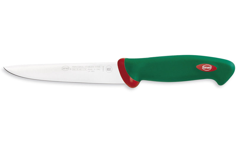 Couteau à désosser professionnel SANELLI Premana lame rigide 16cm manche vert