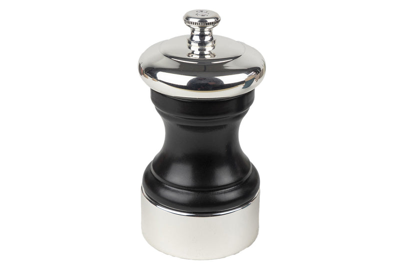 Moulin à sel manuel Peugeot Palace en bois de hêtre noir satin et métal argenté 10cm