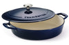 Cocotte basse 30cm Tramontina Bestow fonte émaillée bleu 3,8L