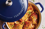 Cocotte basse 30cm Tramontina Bestow fonte émaillée bleu 3,8L