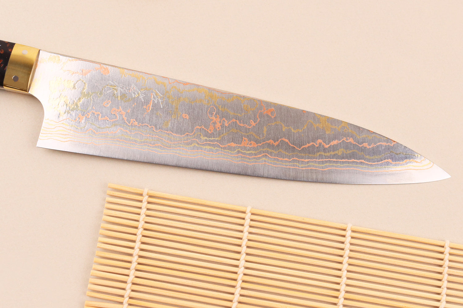 Couteau de chef 21cm japonais artisanal Takeshi Saji BS2 Rainbow