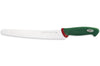 Couteau à génoise professionnel SANELLI Premana lame dentelée 26cm manche vert