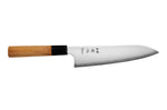 Couteau de chef 20cm japonais artisanal Hatsukokoro Chromax manche en teck