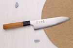 Couteau de chef 20cm japonais artisanal Hatsukokoro Chromax manche en teck